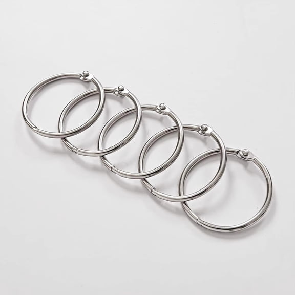Silver Openable Curtain Rings for Rods Up to 1.5 Inch Eyelet 1.7 Inch Diameter Suitable for bedrooms kitchens bathrooms and more