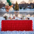 thumbnail image 2 of KGJQ Solid Color Table Skirt 5-tier Chiffon Table Skirt Reusable Tablecloth for Classroom Birthday Parties Cake Tables Event Decorations Easy to Install, 2 of 8