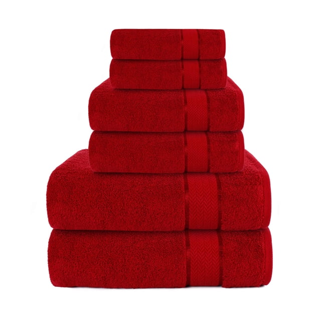 Juego de toallas de baño CRAFTBERRY Luxury, 100% algodón, 6 piezas, rojo