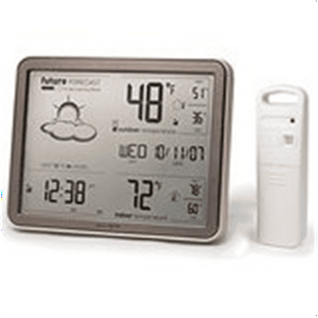 AcuRite 75077 Weather Forecaster with Jumbo Display, Remote Sensor and Atomic (Best Weather Forecaster Device)