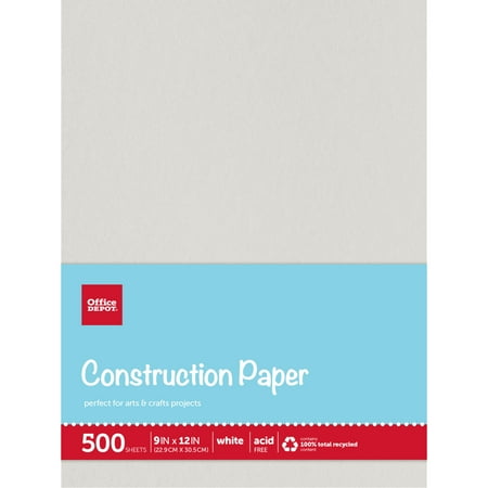 UPC: 0735854735876 | Office Depot® Brand Construction Paper  9  x 12   100% Recycled  Stone White  Pack Of 500 Sheets