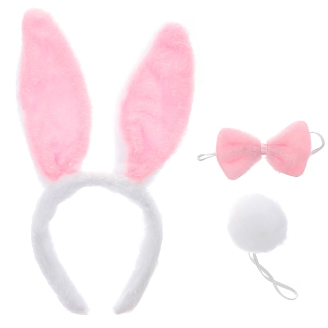 KAKOWELY 1 juego de disfraz creativo de conejo de peluche, accesorios de decoración para fiesta de Pascua, diadema de conejo