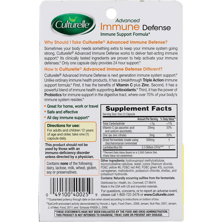 Culturelle Advanced Immune Defense, Immune Support Formula, 10 Ct