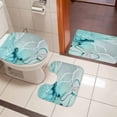 thumbnail image 4 of Aqua Marble Bath Mat 3 Piece Bathroom Rug Set, Modern Abstract Gradient Water Fluid Art Non Slip Bath Rug Contour Mat and Toilet Lid Cover, Absorbent Shower Mats Soft Bath Rugs and Mats Sets, 4 of 8