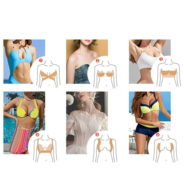 Cinta adhesiva para levantamiento de para mujeres y ninas cinta para el pecho resistente al sudor resistente al agua vestido en V Color 5 cm