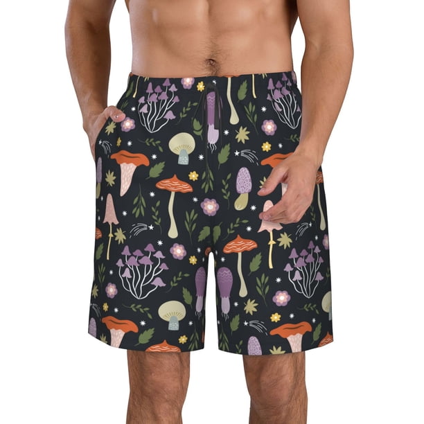 Fotbe Mushrooms Trajes de Baño Estampados para Hombre, Shorts de Verano de Secado Rápido, Ropa de Playa, Bañadores-XX-Large