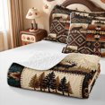 thumbnail image 4 of meiyoeat Howling Wolf Bed Spread Queen,Vintage Aztec Geometric Pattern Queen Coverlet Set For Boys,3pcs,1 Quilt and 2 Pillowcases, 4 of 7