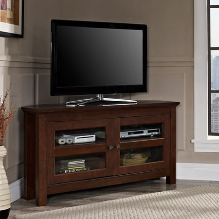 Walker Edison Black Corner TV Stand for TVs up to 48", Multiple Colors