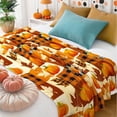 thumbnail image 7 of SLYNSHome Fall Throw Blanket Patchwork Pumpkin Maple Leaf Print Soft Flannel Fleece Cozy Lightweight Decorative Blanket For Couch Sofa Bed Thanksgiving Holiday Home Decor, 7 of 7