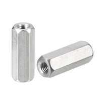 M4 x 0.7-Pitch 20mm Length Coupling Nuts, 10pcs 304 Stainless Steel Nuts