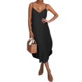 thumbnail image 2 of Celmia Robe Camisole en Denim à Bretelles Boutonnée d'Été pour Femmes, Robe Midi Évasée de Plage pour Dames, 2 of 7