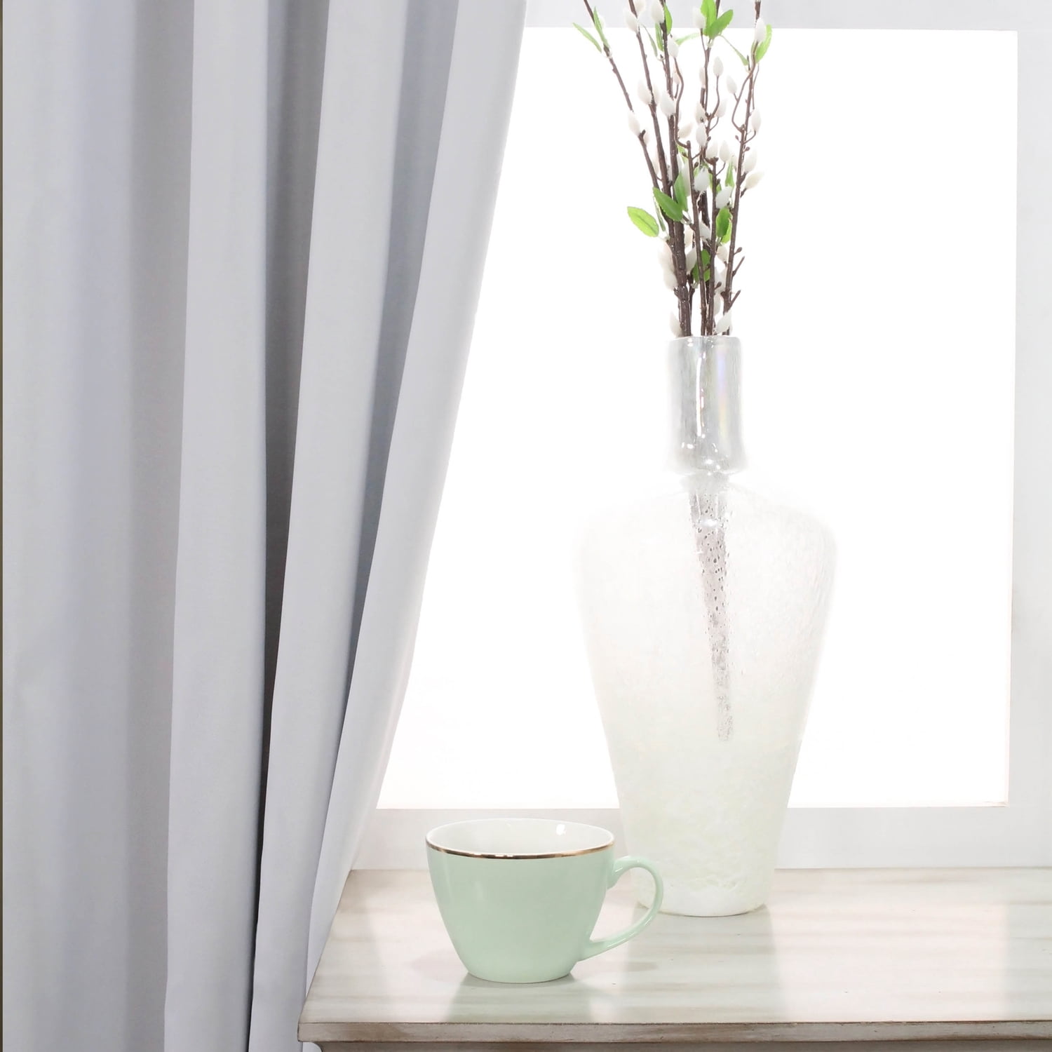Superior Solid Blackout Curtain Set of 8, 52" x 108", Marshmallow