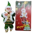 thumbnail image 1 of pitrice Electric Climbing Santa Doll Battery-Powered Holiday Figurine For Tree Decoration Santa Claus Musical Climbing Rope Green, 1 of 6