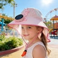 thumbnail image 2 of Yhmxh Sombrero de sol con ventilador y silbato, con diseño de oso adorable y ala ancha, protección UV para actividades al aire libre en verano. Sombrero de verano con ventilador de 3 velocidades pa, 2 of 5