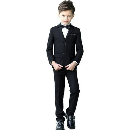Toddler Suits for Boys Tuxedo Suit Boys  Ring Bearer Suits Black Kids Wedding Outfit Boys Dress Clothes Dress Up Size 12