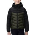 thumbnail image 2 of dazeni Quilted Down Coat for Boys Full Zip up Puffer Jacket with Hood Puffy Thick Hooded Zipper Pockets Jackets Winter Warm Outwear for Cold Weather, 2 of 5