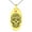 Gold, variant on Stainless Steel Day of the Dead Sugar Skull Engraved Small Oval Charm Pendant Necklace