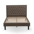 thumbnail image 3 of East West Furniture Kendall Wood and Linen Fabric Full Size Bed in Brown, 3 of 3