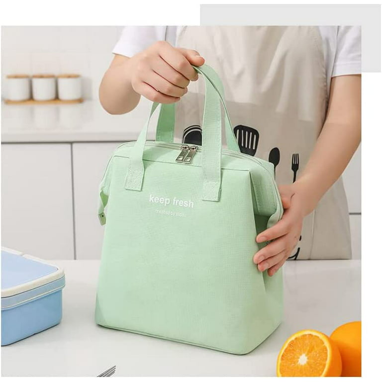 Danceemangoos Kawaii Lunch Bag Cute Cartoon Lunch Box Japanese Aesthetic Insulated Tote Bag with Side Pockets for Back to School Supplies Accessories