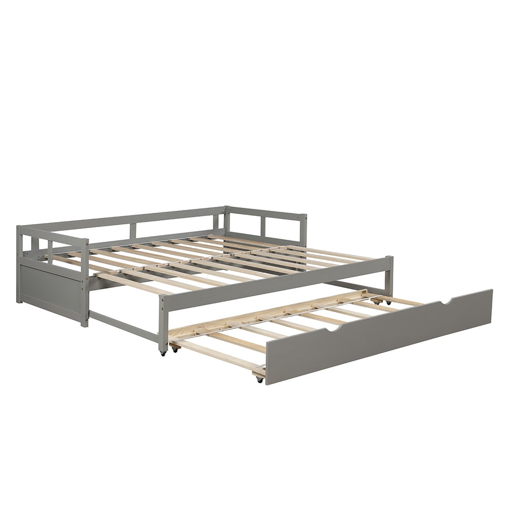 Lowestbest Extending Daybed, Wooden Daybed with Trundle Lowestbest Extending Daybed, Wooden Daybed with Trundle