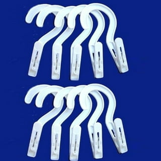 20 Pack S hooks, WWW Plastic Hanging Hooks with Safety Adjustable Gear,  Windproof Hook for Hanging Coats, Clothing, Bags, Jeans, Towels, Kitchen