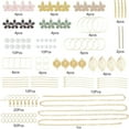 thumbnail image 2 of 1 Box DIY 10 Pairs Enamel Flower Earrings Making Kit Alloy Enamel Flower Pendants Charms with Glass Pearl Beads Earring Hooks for Women DIY Earring Dangle Jewellery Making Golden DIY, 2 of 7