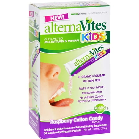 Alternavites Kids Quick-Melting Multivitamins Raspberry Cotton Candy - 30 Packets