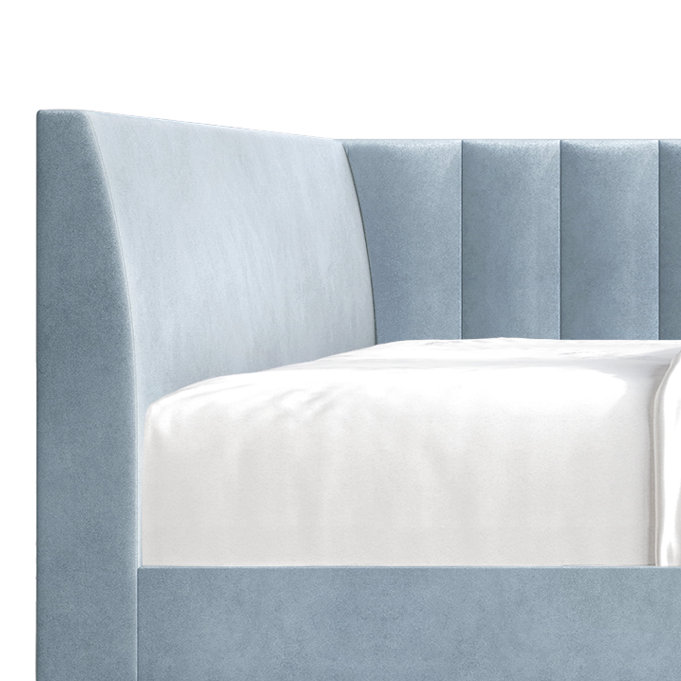 Castle Place Luxury Glam Velvet Upholstered Twin Daybed, Light Blue
