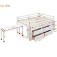 thumbnail image 5 of JERFIT Full Loft Bed with Retractable Desk, 4 Drawers, Shelves, White, 5 of 10