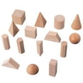 thumbnail image 2 of 15 Pieces Wood Geometric Solids Stacking Toy 3D Shapes for Kids Ages 2+ Babies, 2 of 10
