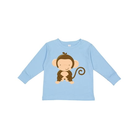 

Inktastic Happy Monkey Gift Toddler Boy or Toddler Girl Long Sleeve T-Shirt