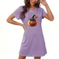 thumbnail image 1 of Chemise de Nuit pour Femmes, Grande Taille Manches Courtes Col Rond avec Imprimé, Vêtement de Nuit en Polyester Doux pour Confort à la Maison et Tenue Décontractée, 1 of 3