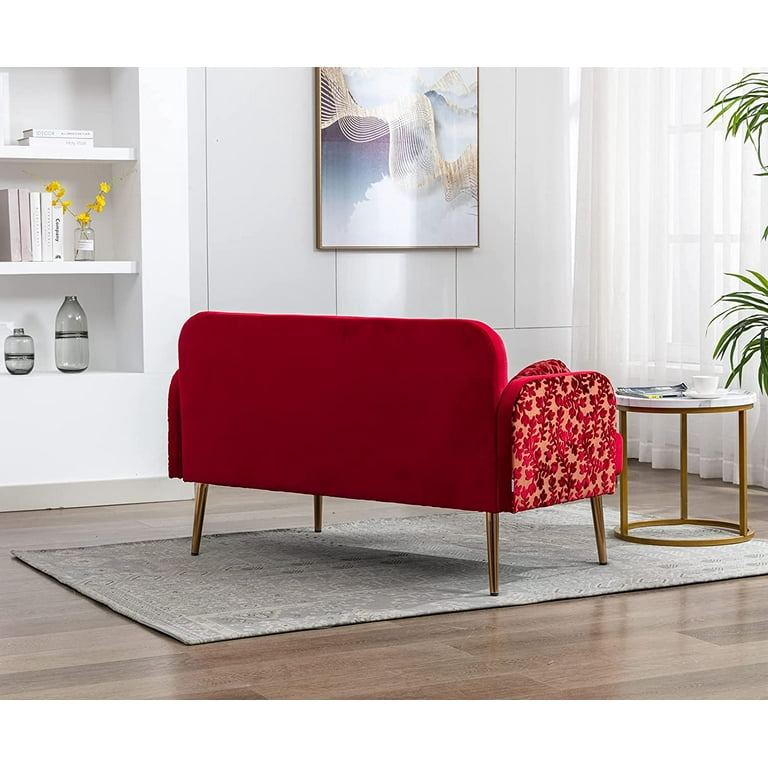 Narrow velvet deals sofa