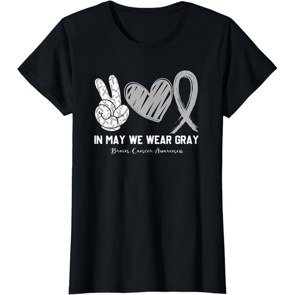 In May We Wear Gray Brain Cancer Awareness Month T-Shirt