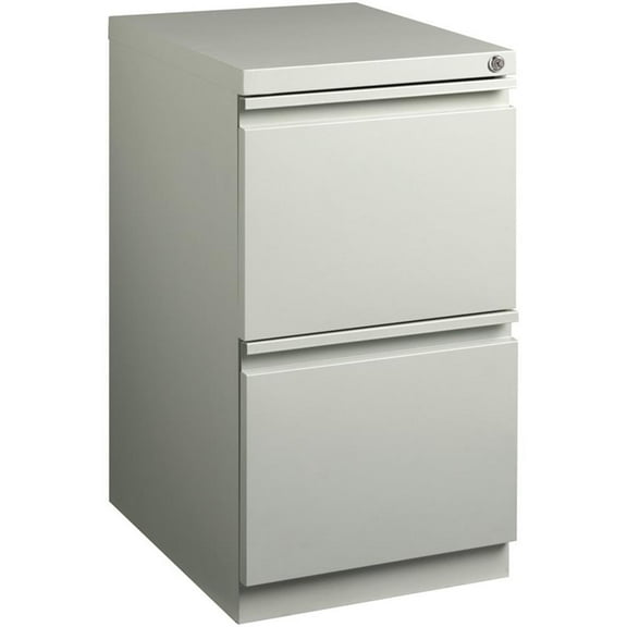 Scranton & Co 2-Drawer Stainless Steel Mobile Filing Cabinet in Light Gray