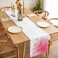 thumbnail image 3 of Pink Flower Table Runner - 72 Inch Long, Kitchen Dining Table Runner Dresser Scarves, Boho Modern Floral Abstract Ombre Leaf White Farmhouse Decor for Coffee Tables Wedding Party Banquet, 3 of 8