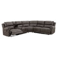 thumbnail image 2 of Kai 77 Inch Left Arm Loveseat, Console, Power Recliner, Brown Faux Leather, 2 of 5