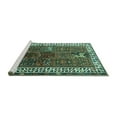 thumbnail image 2 of Ahgly Company Machine Washable Indoor Rectangle Persian Turquoise Blue Traditional Area Rugs, 7' x 9', 2 of 4