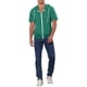 thumbnail image 2 of INSPIRAR CHIC Sudaderas de manga corta para hombres del Día del Padre, chaquetas con capucha de color sólido, con cremallera, M Verde Oscuro, 2 of 5
