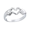 thumbnail image 2 of Guardurnaity Anillo abierto de corazón para cumpleaños, joyería de mano exquisita elegante, decoración de moda de aleación de Zinc, regalo de amistad Ropa, zapatos y accesorios Miscelánea Plata Guardurnaity AP011562-02, 2 of 6