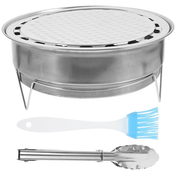 1 Set Camping Grill Portable Barbecue Grill BBQ Stainless Steel Grill with Mesh