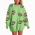 thumbnail image 4 of Towmus Football Sweatshirt For Women Rugby Graphic Print Sunday Casual Long Sleeve Crewneck Fall Pullover, 4 of 6
