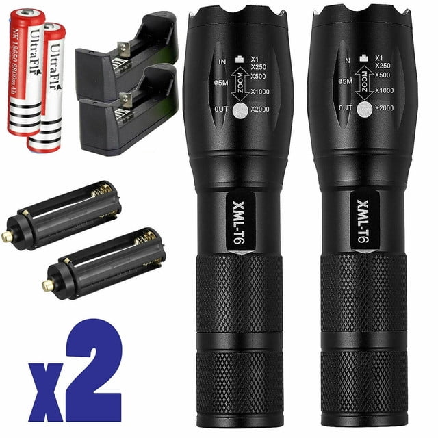 Tactical Mini Flashlight T6 LED High Powered 5Modes Zoomable Aluminum Torch Lamp 
