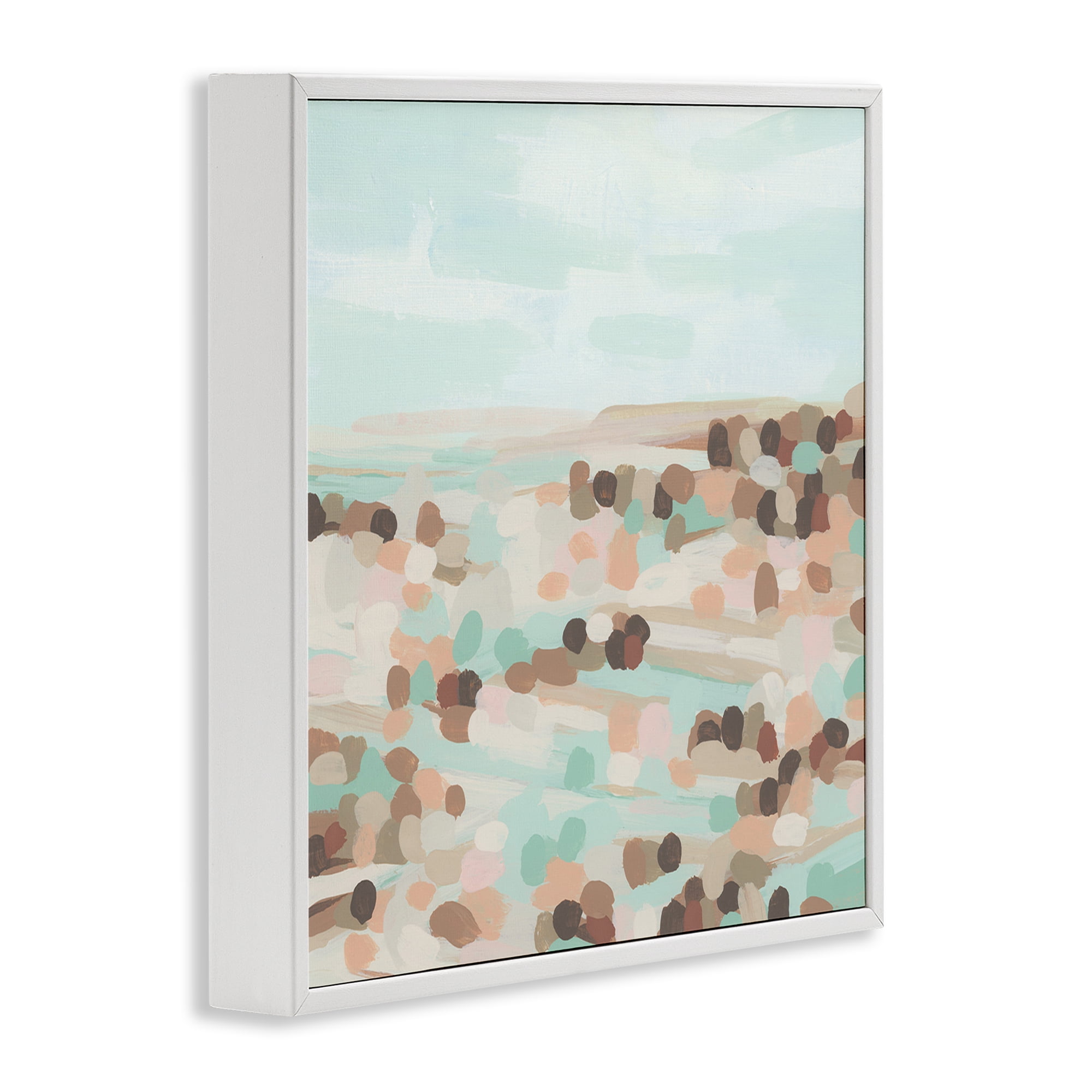 Stupell Industries Desert Landscape Impression Landscape Painting White Framed Art Print Wall Art, 12 x 12