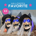 thumbnail image 3 of Light-Up Witch Head Yard Stake Halloween Decorations - 3 Pieces, 3 of 3