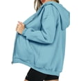 thumbnail image 2 of Sudadera con Capucha con Cierre para Mujer PRETTYGARDEN 2025 Azul Lago Talla M, 2 of 7