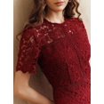 thumbnail image 2 of Red Dress With Short Sleeve And High-Low Ruffled Hem, 2 of 30
