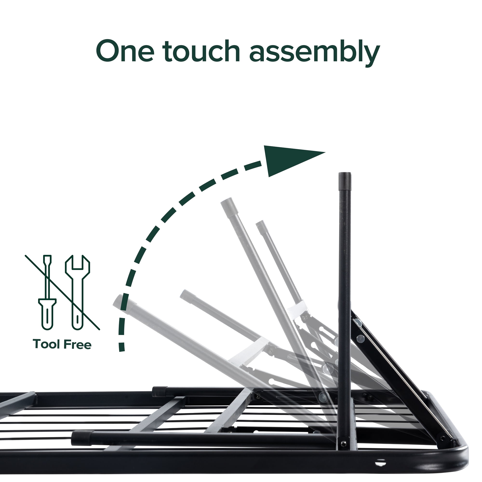 Zinus 14" Metal SmartBase Tool-Free Assembly Bed Frame, No Box Spring Required, King