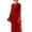 Red, variant on Women Satin Bathrobe Hairy Collar Morning Gown Furs Collar Nightdress Feather Long Nightgown Gold XX-Large