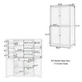 thumbnail image 6 of Kitchen Pantry Storage Cabinet, 40.2x20x71.3 inch Tall Farmhouse Freestanding Large Cupboard Pantry Cabinet with 8 Door Shelves, 2 Adjustable Shelves, 2 Drawers for Kitchen Dining Room, White, 6 of 9